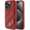 Karl Lagerfeld Diagonal Quilted Script case for iPhone 15 Pro - red - (KF002181-0)
