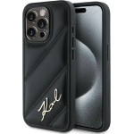 Karl Lagerfeld Diagonal Quilted Script case for iPhone 15 Pro Max - black - (KF002179-0)