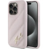 Karl Lagerfeld Diagonal Quilted Script case for iPhone 15 Pro Max - pink - (KF002190-0)