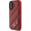 Karl Lagerfeld Diagonal Quilted Script iPhone 16 Case - Red - (KF002271-0)