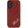 Karl Lagerfeld Diagonal Quilted Script iPhone 16 Case - Red - (KF002271-0)