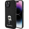 Karl Lagerfeld Fixed Glitter Ikonik Logo Metal Pin case for iPhone 15 - black - (KF001789-0)