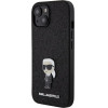 Karl Lagerfeld Fixed Glitter Ikonik Logo Metal Pin case for iPhone 15 - black - (KF001789-0)