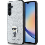 Karl Lagerfeld Fixed Glitter Ikonik Logo Metal Pin case for Samsung Galaxy A35 - silver - (KF002025-0)