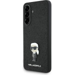 Karl Lagerfeld Fixed Glitter Ikonik Logo Metal Pin Case for Samsung Galaxy A36 - Black - (KF002576-0)