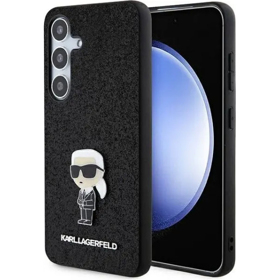 Karl Lagerfeld Fixed Glitter Ikonik Logo Metal Pin case for Samsung Galaxy S24 - black - (KF001968-0)