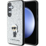 Karl Lagerfeld Fixed Glitter Ikonik Logo Metal Pin case for Samsung Galaxy S24+ - silver - (KF001972-0)