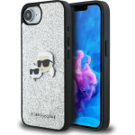 Karl Lagerfeld Fixed Glitter Ikonik Metal Pin case for iPhone 16e - silver - (KF002580-0)