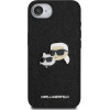Karl Lagerfeld Fixed Glitter Karl&Choupette Heads Metal Pin iPhone 16e Case - Black - (KF002579-0)