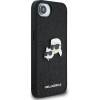 Karl Lagerfeld Fixed Glitter Karl&Choupette Heads Metal Pin iPhone 16e Case - Black - (KF002579-0)