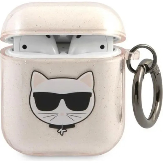 Karl Lagerfeld Glitter Choupette Case for AirPods 1 / 2 - Gold - (KF000645-0)