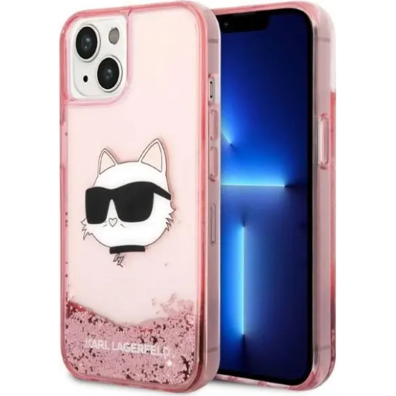 Karl Lagerfeld Glitter Choupette Head case for iPhone 14 Plus - pink - (KF001394-0)