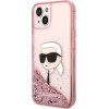 Karl Lagerfeld Glitter Karl's Head case for iPhone 14 Plus - pink - (KF001392-0)