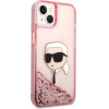 Karl Lagerfeld Glitter Karl's Head case for iPhone 14 Plus - pink - (KF001392-0)
