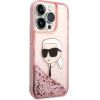 Karl Lagerfeld Glitter Karl's Head case for iPhone 14 Pro - pink - (KF001350-0)