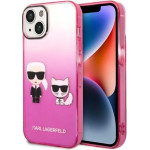 Karl Lagerfeld Gradient Ikonik Karl & Choupette Case for iPhone 14 / 15 / 13 6.1 - pink - (KF001237-0)