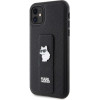Karl Lagerfeld Gripstand Saffiano Choupette Pins Case for iPhone 11 / Xr - Black - (KF001908-0)