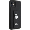 Karl Lagerfeld Gripstand Saffiano Choupette Pins Case for iPhone 11 / Xr - Black - (KF001908-0)