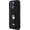 Karl Lagerfeld Gripstand Saffiano Choupette Pins Case for iPhone 13 Pro / 13 - Black - (KF001909-0)