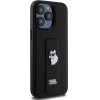 Karl Lagerfeld Gripstand Saffiano Choupette Pins Case for iPhone 13 Pro / 13 - Black - (KF001909-0)