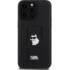 Karl Lagerfeld Gripstand Saffiano Choupette Pins case for iPhone 13 Pro Max - black - (KF001910-0)
