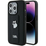 Karl Lagerfeld Gripstand Saffiano Choupette Pins case for iPhone 14 Pro - black - (KF001911-0)