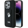 Karl Lagerfeld Gripstand Saffiano Choupette Pins case for iPhone 14 Pro Max - black - (KF001912-0)