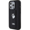 Karl Lagerfeld Gripstand Saffiano Choupette Pins case for iPhone 14 Pro Max - black - (KF001912-0)
