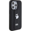 Karl Lagerfeld Gripstand Saffiano Choupette Pins case for iPhone 14 Pro Max - black - (KF001912-0)