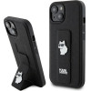 Karl Lagerfeld Gripstand Saffiano Choupette Pins case for iPhone 15 - black - (KF001891-0)