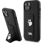 Karl Lagerfeld Gripstand Saffiano Choupette Pins case for iPhone 15 - black - (KF001891-0)