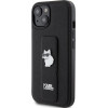 Karl Lagerfeld Gripstand Saffiano Choupette Pins Case for iPhone 15 Plus / 14 Plus - Black - (KF001892-0)