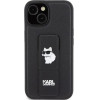 Karl Lagerfeld Gripstand Saffiano Choupette Pins Case for iPhone 15 Plus / 14 Plus - Black - (KF001892-0)