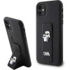 Karl Lagerfeld Gripstand Saffiano Karl&Choupette Pins case for iPhone 11 / Xr - black - (KF001903-0)