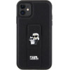 Karl Lagerfeld Gripstand Saffiano Karl&Choupette Pins case for iPhone 11 / Xr - black - (KF001903-0)