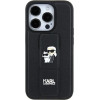 Karl Lagerfeld Gripstand Saffiano Karl&Choupette Pins case for iPhone 11 / Xr - black - (KF001903-0)