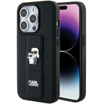 Karl Lagerfeld Gripstand Saffiano Karl&Choupette Pins case for iPhone 13 Pro / 13 - black - (KF001904-0)