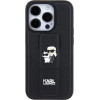 Karl Lagerfeld Gripstand Saffiano Karl&Choupette Pins case for iPhone 13 Pro / 13 - black - (KF001904-0)