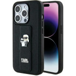 Karl Lagerfeld Gripstand Saffiano Karl&Choupette Pins case for iPhone 14 Pro - black - (KF001906-0)