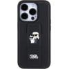 Karl Lagerfeld Gripstand Saffiano Karl&Choupette Pins case for iPhone 14 Pro - black - (KF001906-0)