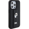 Karl Lagerfeld Gripstand Saffiano Karl&Choupette Pins case for iPhone 14 Pro - black - (KF001906-0)