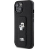 Karl Lagerfeld Gripstand Saffiano Karl&Choupette Pins case for iPhone 15 Plus / 14 Plus - black - (KF001888-0)