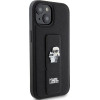 Karl Lagerfeld Gripstand Saffiano Karl&Choupette Pins case for iPhone 15 Plus / 14 Plus - black - (KF001888-0)