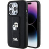 Karl Lagerfeld Gripstand Saffiano Karl&Choupette Pins case for iPhone 15 Pro - black - (KF001889-0)
