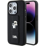 Karl Lagerfeld Gripstand Saffiano Karl&Choupette Pins case for iPhone 15 Pro Max - black - (KF001890-0)