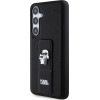 Karl Lagerfeld Gripstand Saffiano Karl&Choupette Pins case for Samsung Galaxy S24 - black - (KF001947-0)