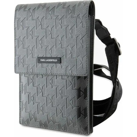 Karl Lagerfeld Handbag KLWBSAMSMG silver/silver Saffiano Mongram Plaque - (KF001647-0)