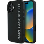Karl Lagerfeld HC 3D Rubber Elongated Glitter iPhone 16 Case - Black - (KF002515-0)