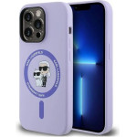 Karl Lagerfeld HC MagSafe Silicone Karl&Choupette Heads Ring Case for iPhone 14 Pro - Purple - (KF002214-0)