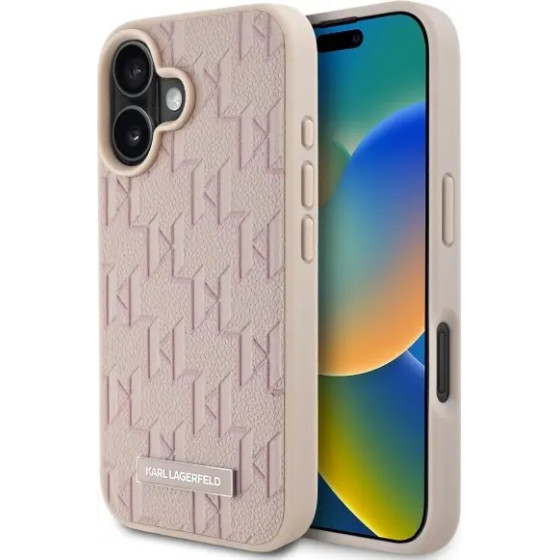 Karl Lagerfeld Hot Stamp Magsafe iPhone 16 Case - Pink - (KF002372-0)